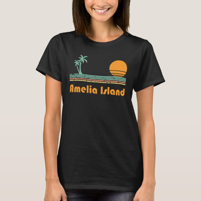 Vintag Amelia Island Beach Sunset T-Shirt (Vorderseite)