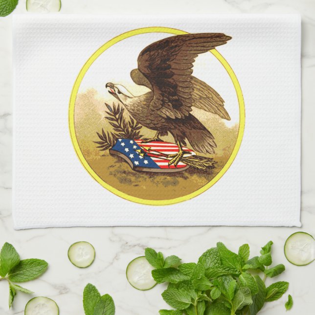 Vintag American Bald Eagle Küchentuch (Gefaltet)