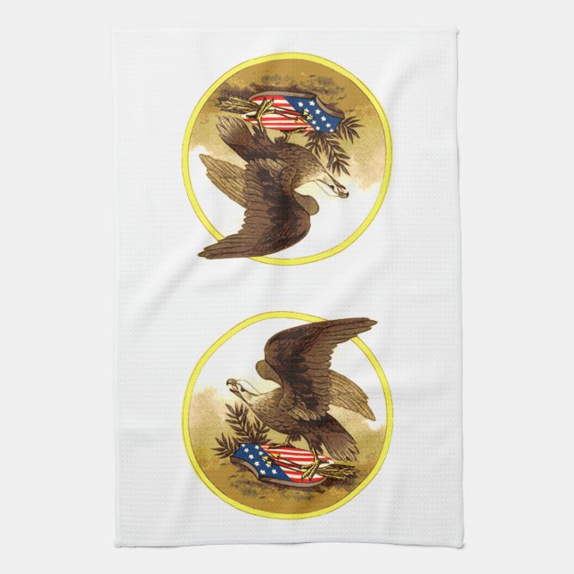 Vintag American Bald Eagle Küchentuch (Vertikal)