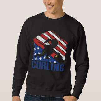 Vintag American Curling Player USA Sweatshirt