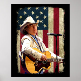 Vintag American Flag Dwight Yoakam Legend.png Poster