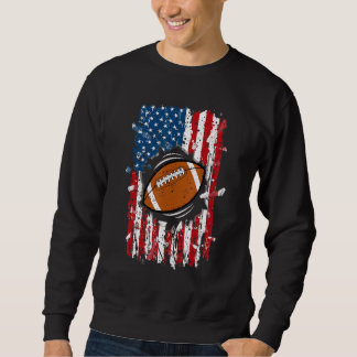 Vintag American Flag Football Patriotic Us Flag S Sweatshirt