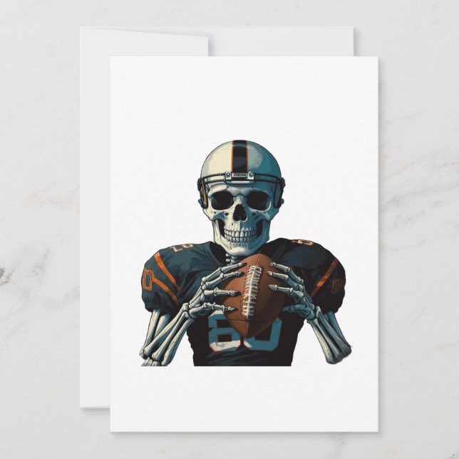 Vintag American Football Skeletter Player Funny Einladung (Vorderseite)