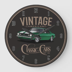 Vintag American Green Classic Camaro Large Clock Große Wanduhr