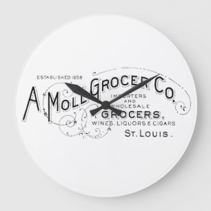 Vintag American Grocer Ad Große Wanduhr