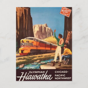Vintag American Railway, USA - Postkarte
