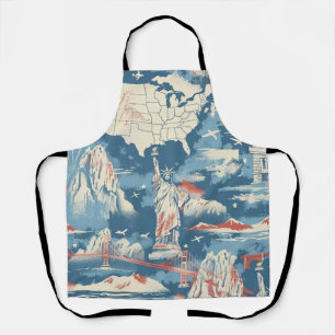 Vintag American Sehenswürdigkeit Pattern - Liberty Schürze