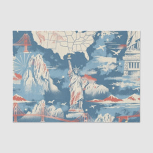 Vintag American Sehenswürdigkeit Pattern - Liberty Seidenpapier