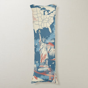 Vintag American Sehenswürdigkeit Pattern - Liberty Seitenschläferkissen