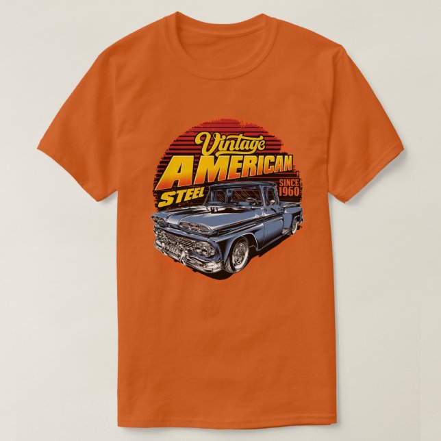 Vintag American Steel Classic Lieferwagen Truck T-Shirt (Design vorne)