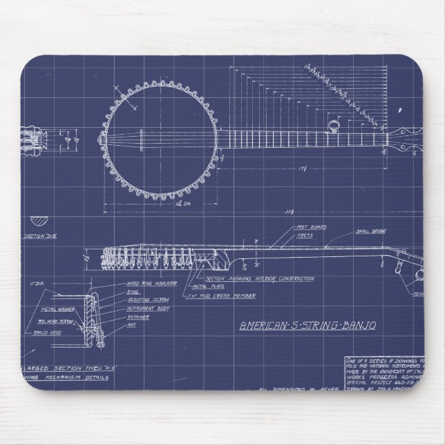 Vintag American String Banjo Mousepad (Vorne)