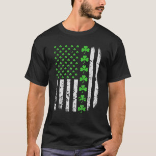 Vintag American USA Flag Kleeblatt Green Clover Me T-Shirt