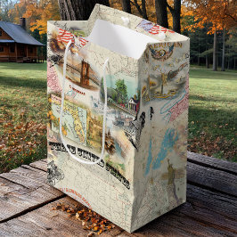 Vintag Americana Collage Mittlere Geschenktüte