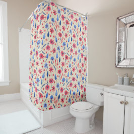 Vintag Americana Floral Duschvorhang