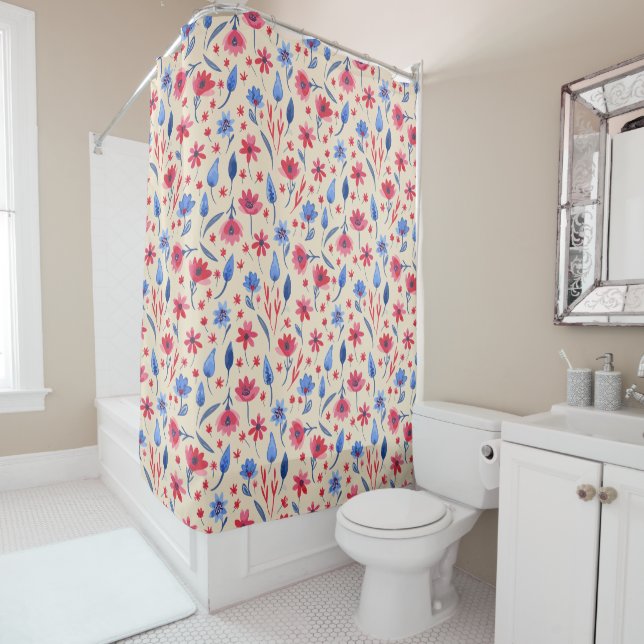 Vintag Americana Floral Duschvorhang (Beispiel)