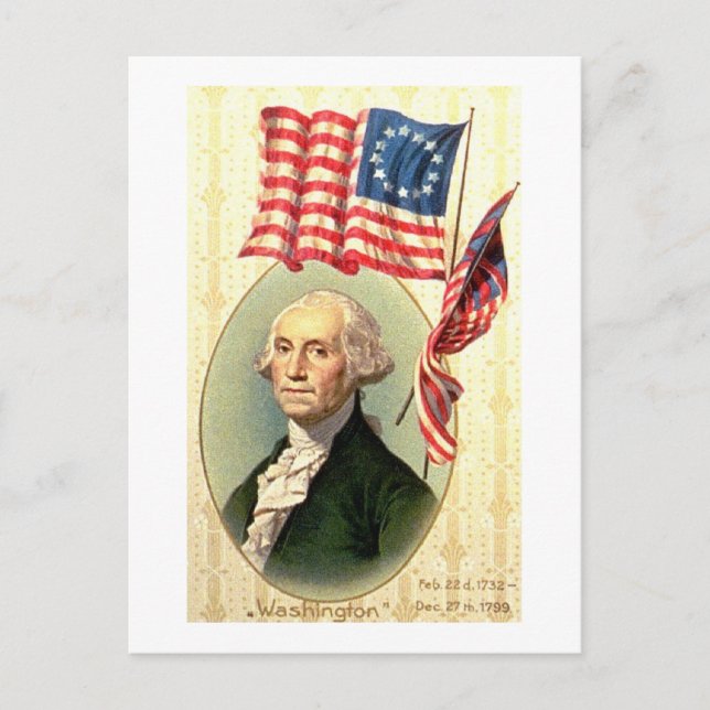 Vintag Americana George Washington (3) Postkarte (Vorderseite)