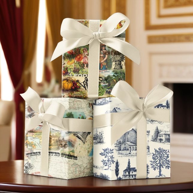 Vintag Americana Geschenkpapier Set (Von Creator hochgeladen)