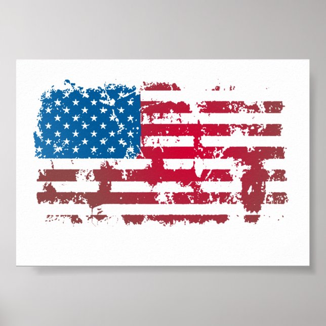 VINTAG AMERIKANISCHE FLAG POSTER (Vorne)