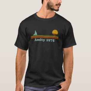 Vintag Amity 1975 Sunset Retro Sailboat Sunrise S T-Shirt
