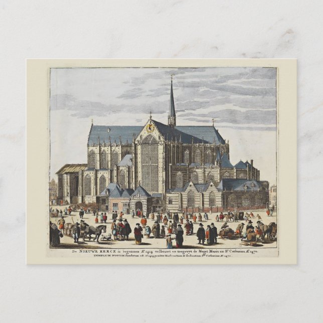 Vintag Amsterdam, Amsterdam, Neue Kirche Postkarte (Vorderseite)