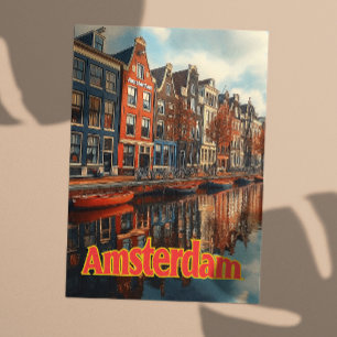 Vintag Amsterdam Niederlande Reisen Postkarte