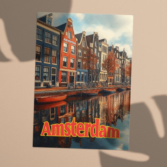 Vintag Amsterdam Niederlande Reisen Postkarte (Von Creator hochgeladen)