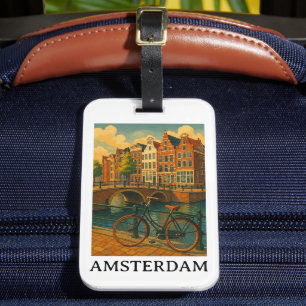 Vintag Amsterdam - Retro Travel Design Gepäckanhänger