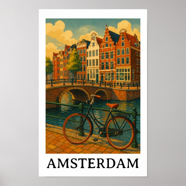 Vintag Amsterdam - Retro Travel Design Poster (Vorne)