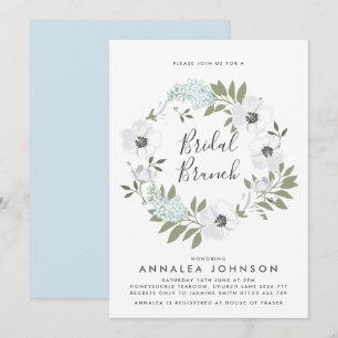 Vintag Anemone Wreath Bridal Brunch Einladung