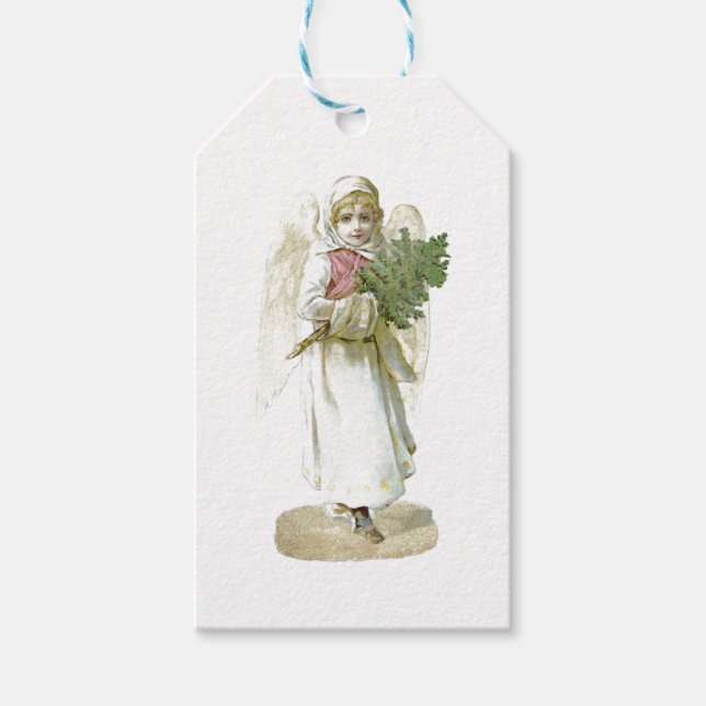 VINTAG ANGEL CHRISTMAS GIFT TAG GESCHENKANHÄNGER (Vorderseite)