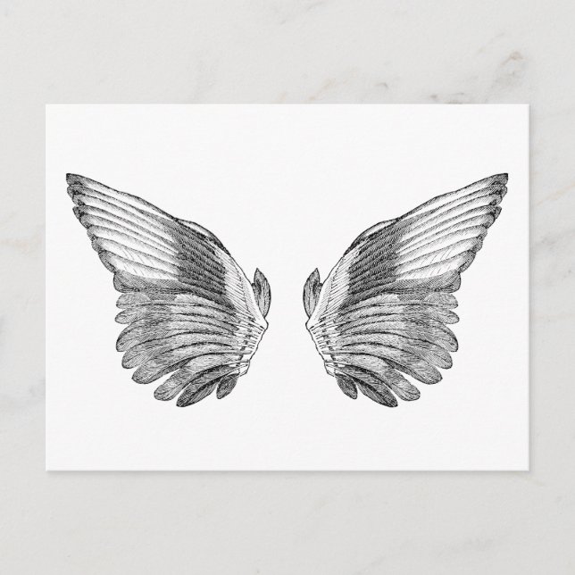 Vintag Angel Wings Postkarte (Vorderseite)