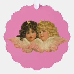 Vintag Angels Paper Ornament Card Karte