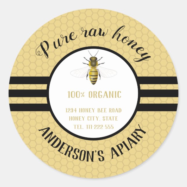Vintag angesagte Honigmarmelade Runder Aufkleber (Vorderseite)