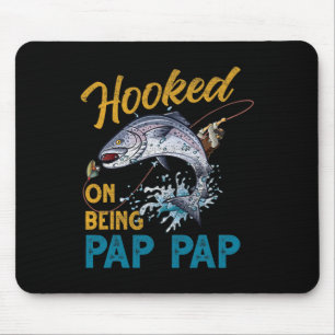 Vintag angezogen, Pap Pap Funny Fishing Fath Mousepad