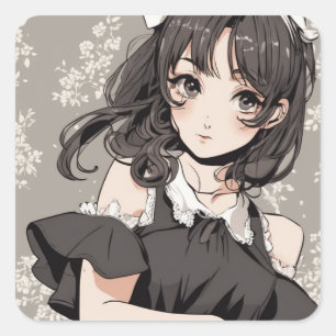 Vintag Anime LBD Sticker - Anime Elegance