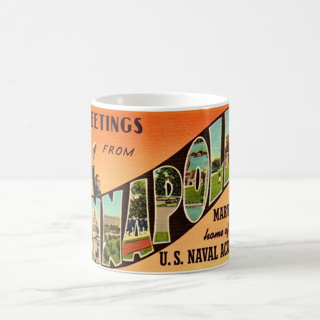 Vintag Annapolis MD Gruß Kaffeetasse (Mittel)