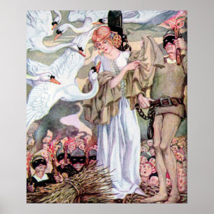 Vintag Anne Anderson Swan Princess Poster