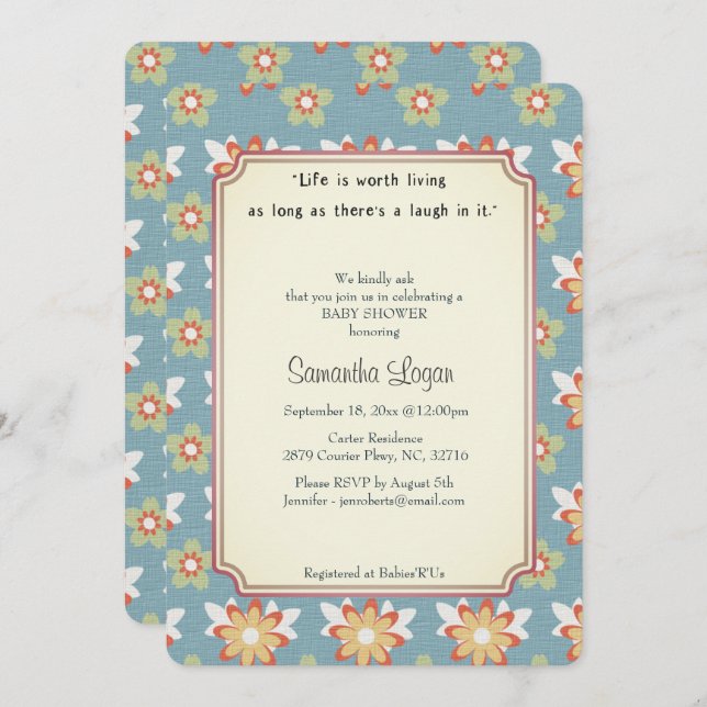 Vintag Anne Classic Story Baby Dusche Einladung (Vorne/Hinten)