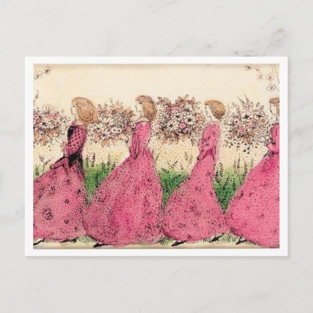 Vintag Annie French The Bridesmaids Postcard Postkarte (Vorderseite)