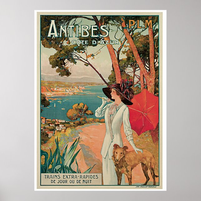 Vintag Antibes Cote d'Azur Poster (Vorne)