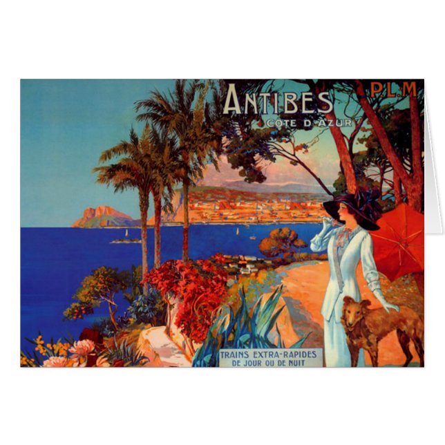Vintag Antibes Cote D'Azur Travel (Vorderseite (Horizontal))