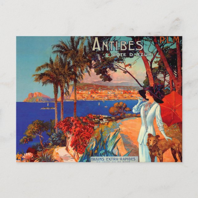 Vintag Antibes Cote D'Azur Travel Postcard Postkarte (Vorderseite)