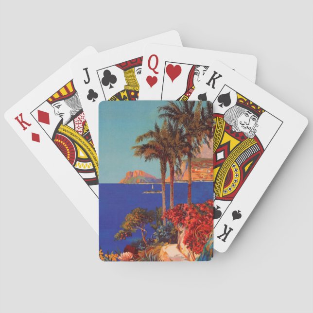 Vintag Antibes Cote D'Azur Travel Spielkarten (Rückseite)