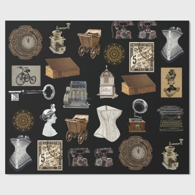 Vintag, antik und klassisch geschenkpapier (Flach)