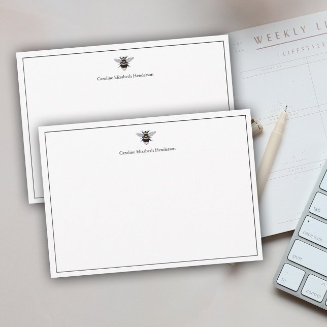 Vintag antike Bienenklassik Personalisiert Mitteilungskarte (Von Creator hochgeladen)