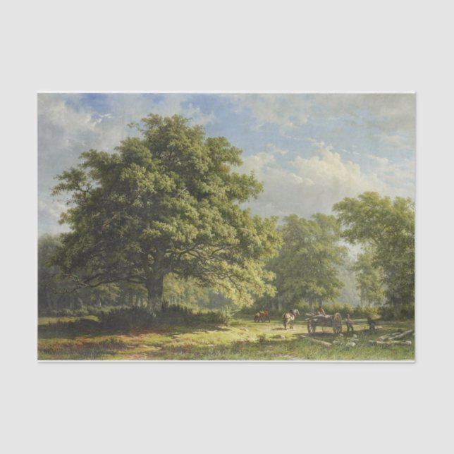 Vintag antike Waldlandschaft Seidenpapier (Vorderseite)