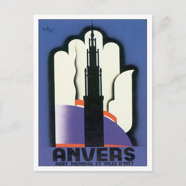 Vintag Anvers Antwerpen Postkarte (Vorderseite)