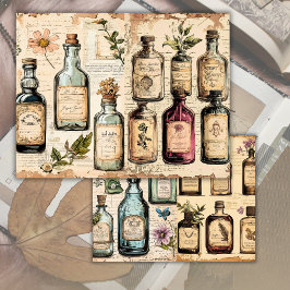 Vintag Apothecary Floral Junk Journal Paper