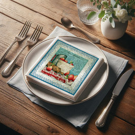 Vintag Apple Rezept Ephemera Decoupage Serviette