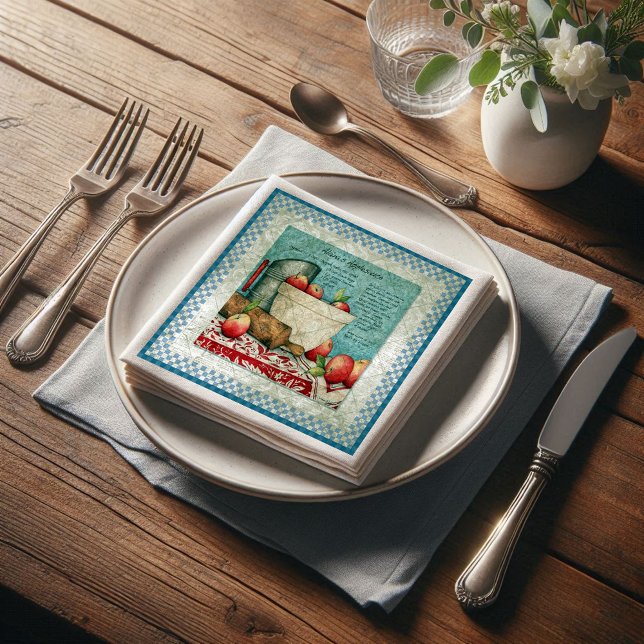 Vintag Apple Rezept Ephemera Decoupage Serviette (Von Creator hochgeladen)